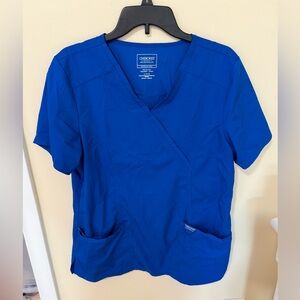 Cherokee Blue Wrap V-Neck Blouse
